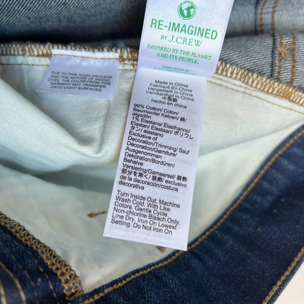 J.Crew ‘96 Embellished Denim Trouser Wide Leg Jeans 31P‎ High Rise Dark Wash